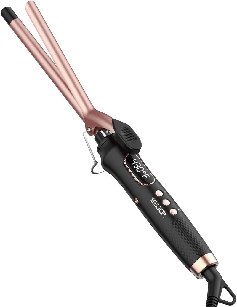Yeegor 1/2 inch Thin Curling Iron,Extra Long Barrel Culing Wannd,100-240V Dual Voltage Small Hair Curler for Tight Curls,12 Temps - Image 1